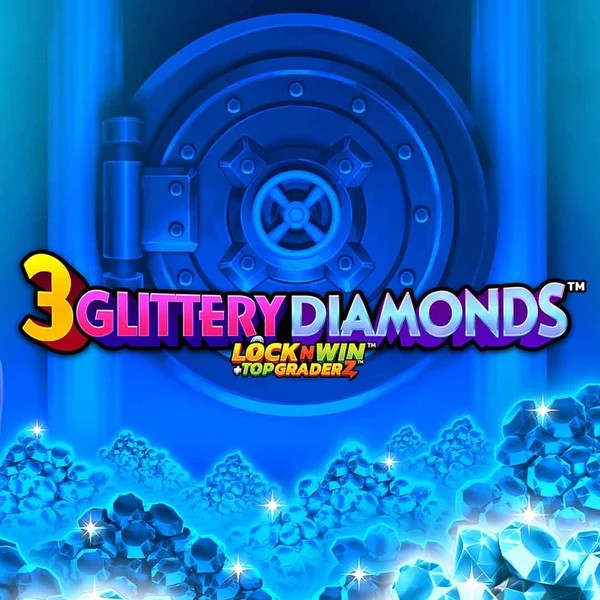 3 Glittery Diamonds slot logo by PearFiction Studios at Diva Spin Casino