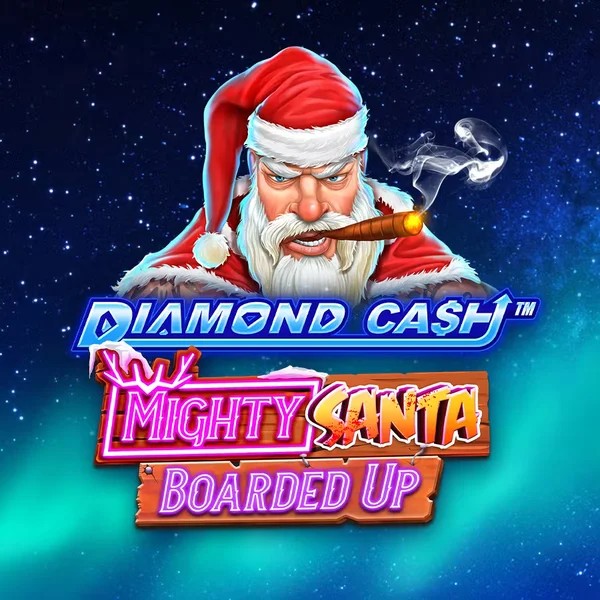 Diamond Cash Mighty Santa Boarded Up casino game by Greentube – featured logo at Diva Spin Casino