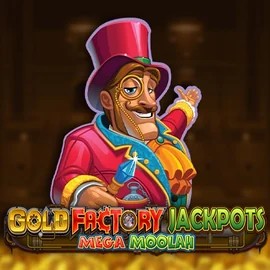 Gold Factory Jackpots Mega Moolah online game logo by Aurum Signature Studios on diva-spins.gr